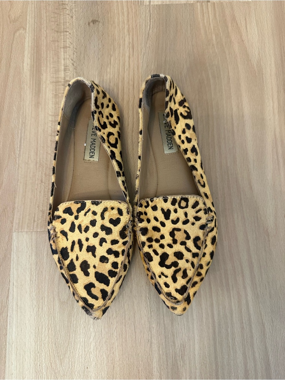 Steve Madden Women's Leopard Print Pointed Toe Loafer Flats size 6.5